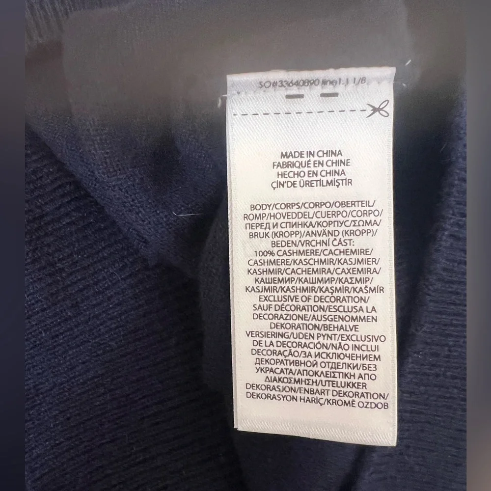 NWT Polo Ralph Lauren Men's 100% Cashmere Dark Blue Crewneck Sweater Size M - Picture 8 of 12